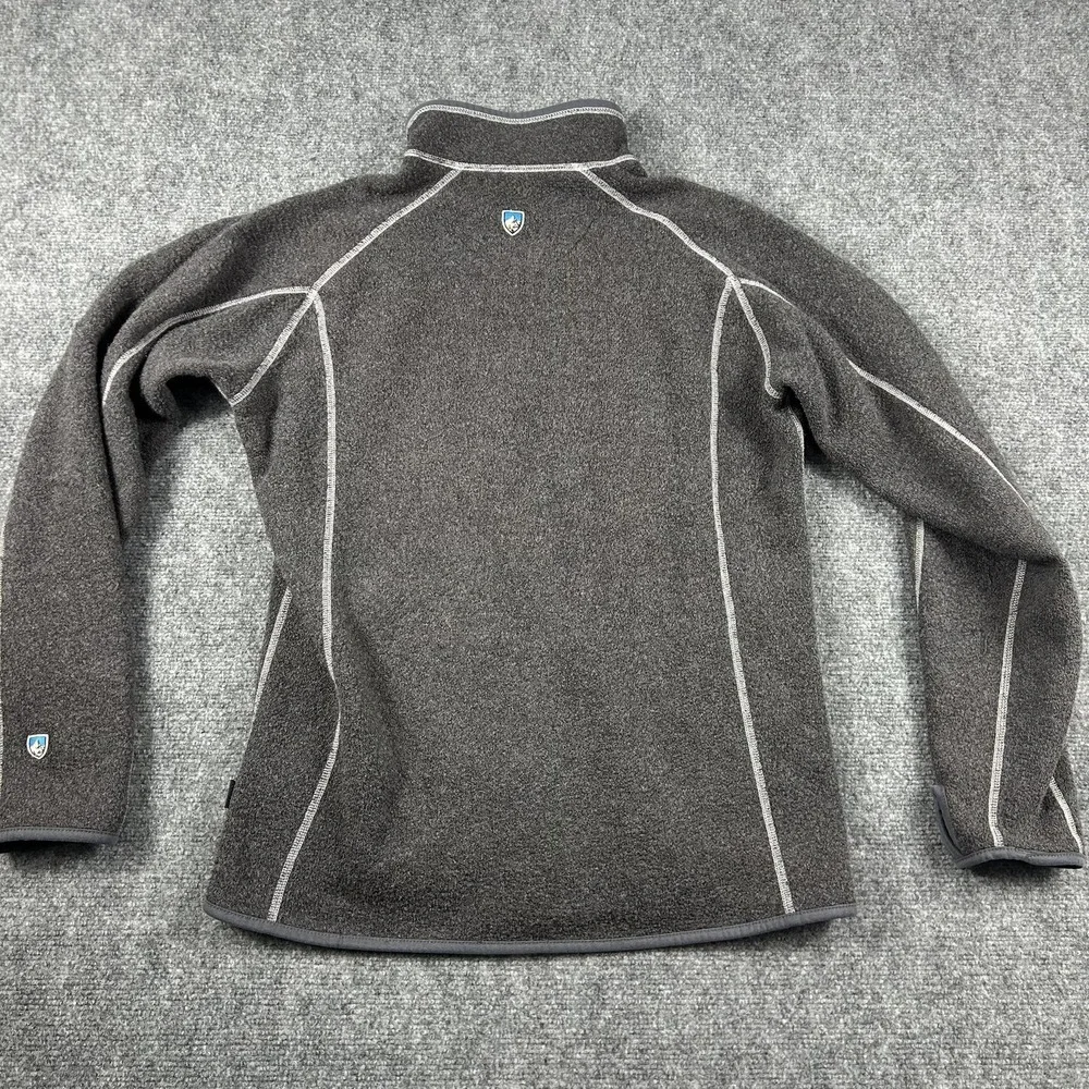 Kuhl Jacket Mens Large Gray Alfpaca Fleece Full‎ Zip Thumbholes Hiking Outdoor